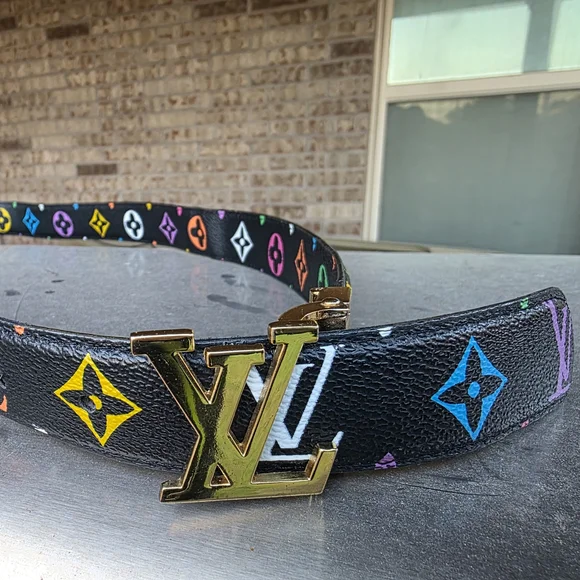 Louis Vuitton Black Belt with Gold Buckle - Picture 6 of 9